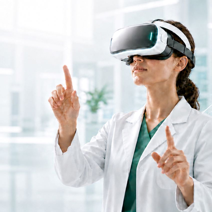Frau mit VR Brille